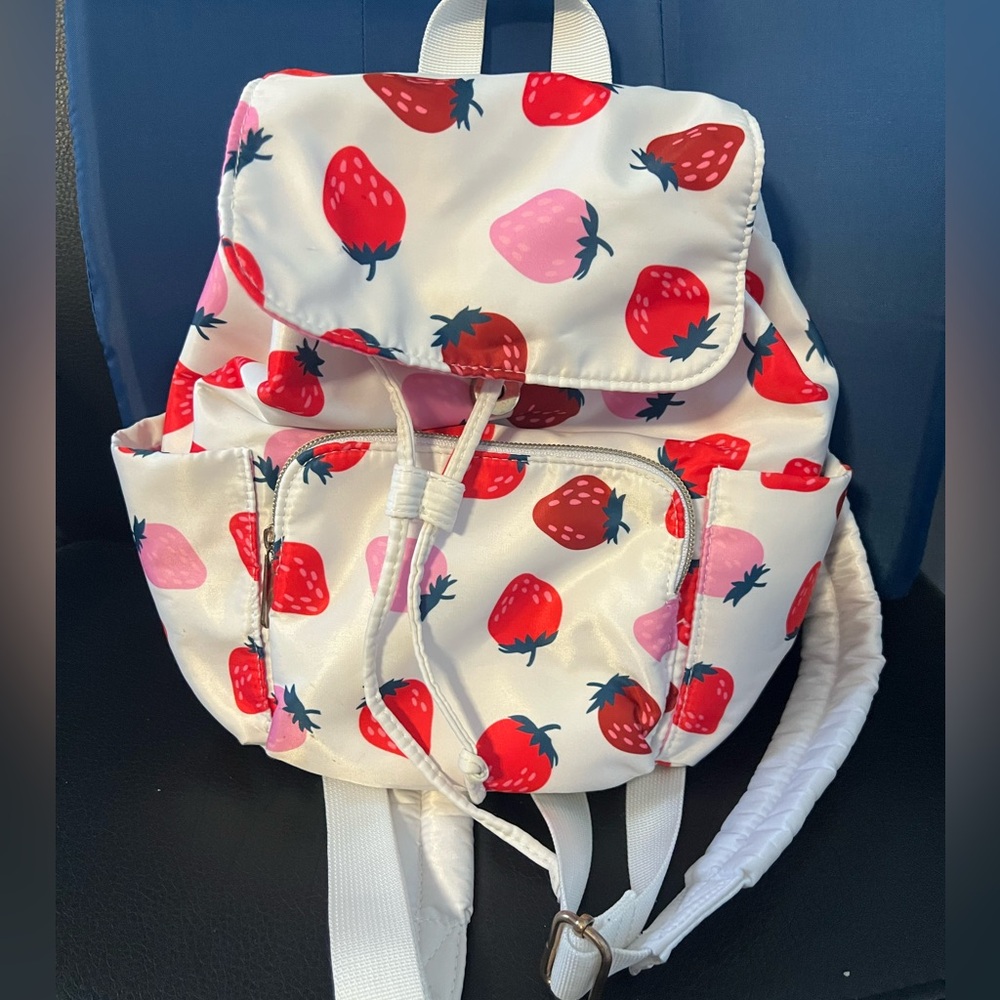 Claire's Strawberry Patterned Mini Backpack - image 1